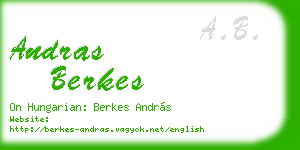 andras berkes business card