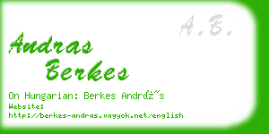 andras berkes business card